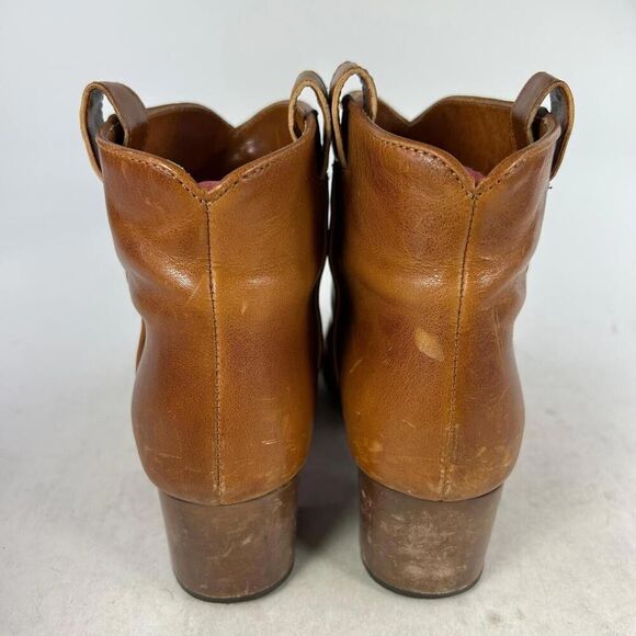 Laurence Dacade Women’s Honey Brown Chelsea Boots US 7 R-Toe Western Ankle Heels - Picture 6 of 10